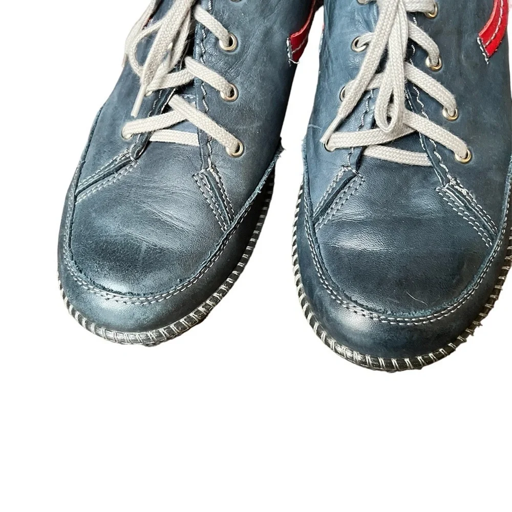 STELLA soft cornflour blue leather sneakers
